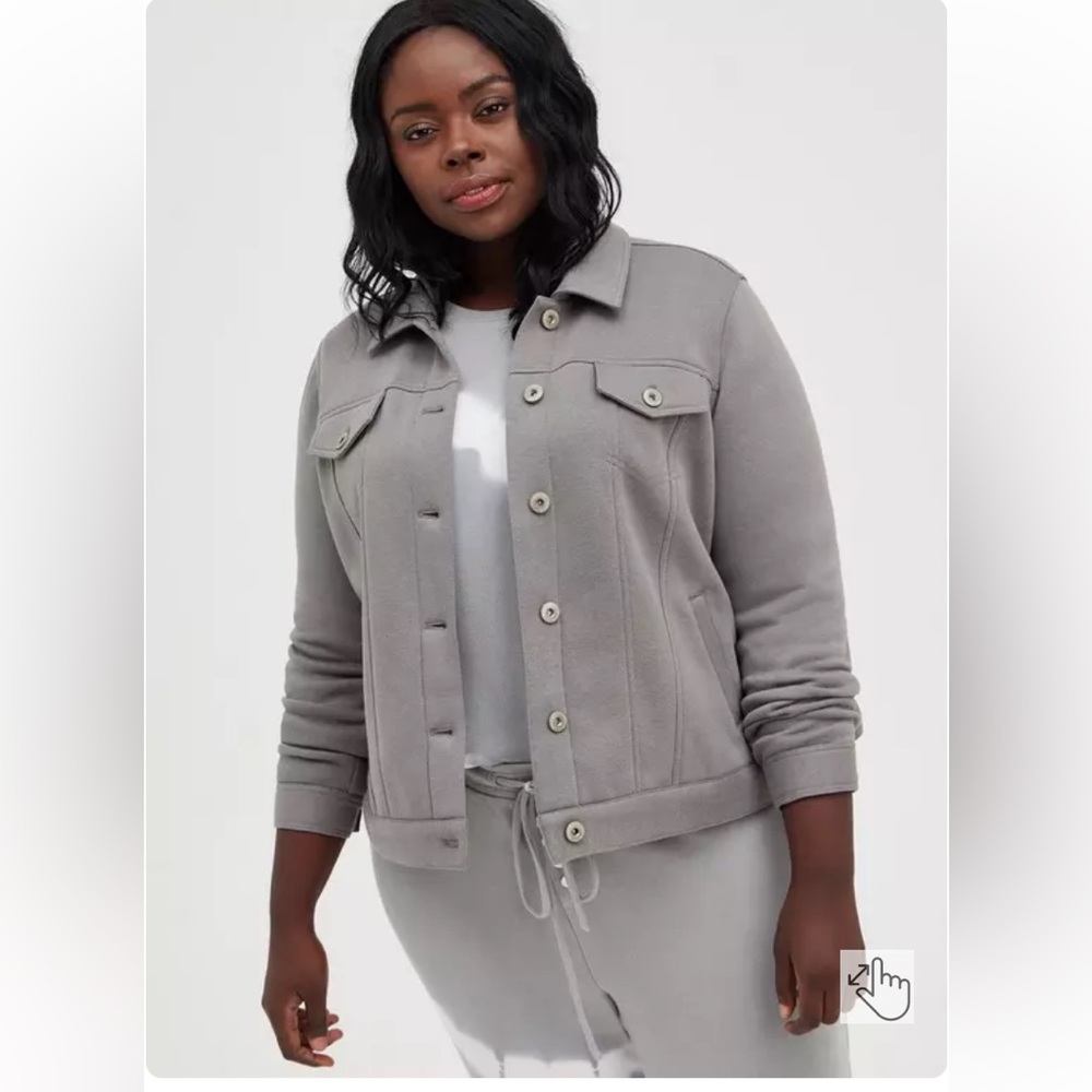 Torrid size 00x 10 M/L Trucker Shacket - Fleece Grey